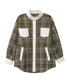 Contrast Panel Check Shirt Jacket